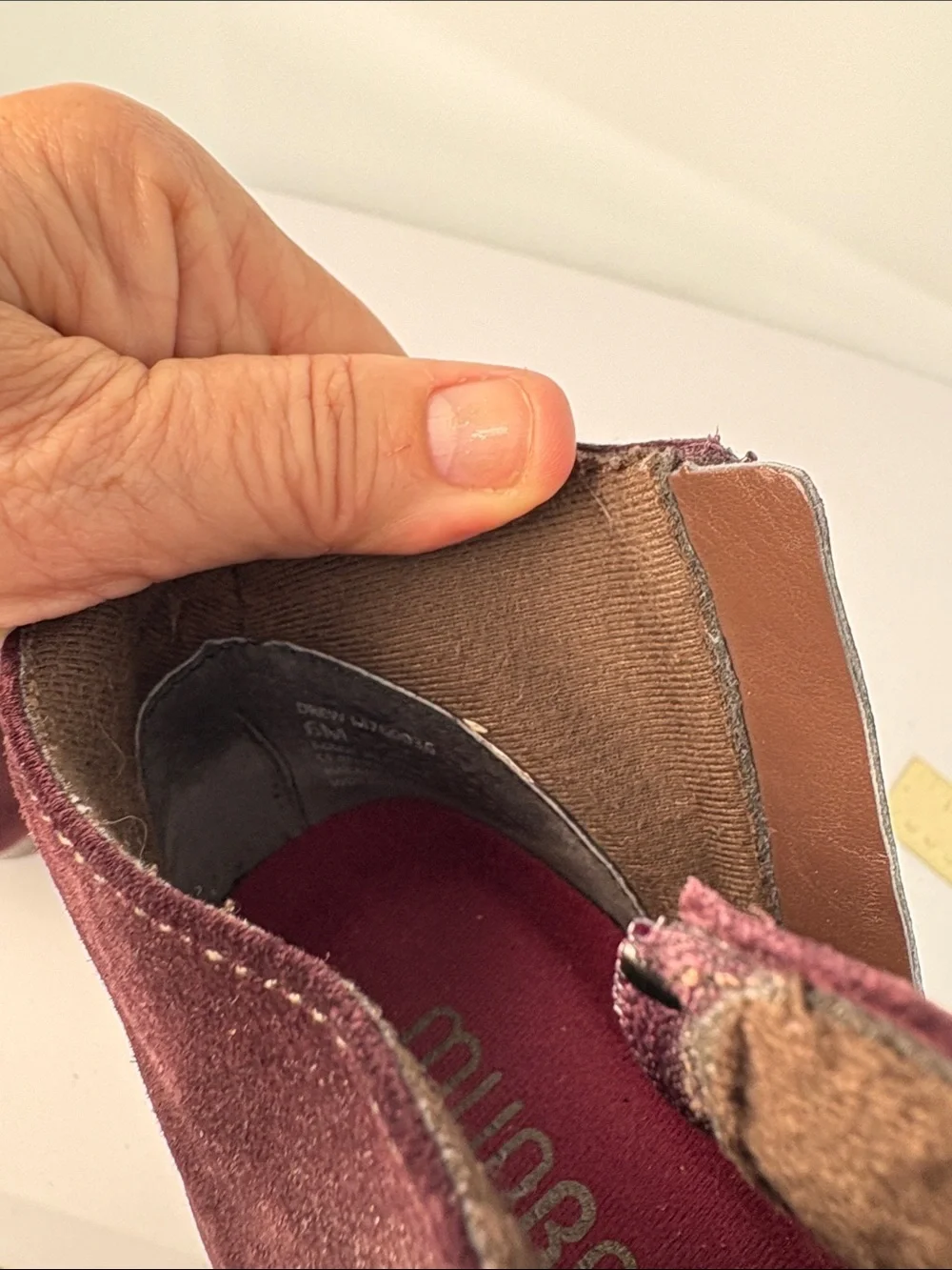 🐾 Munro Burgundy Suede Wedge Ankle Booties with Double Buckles. Style Drew.